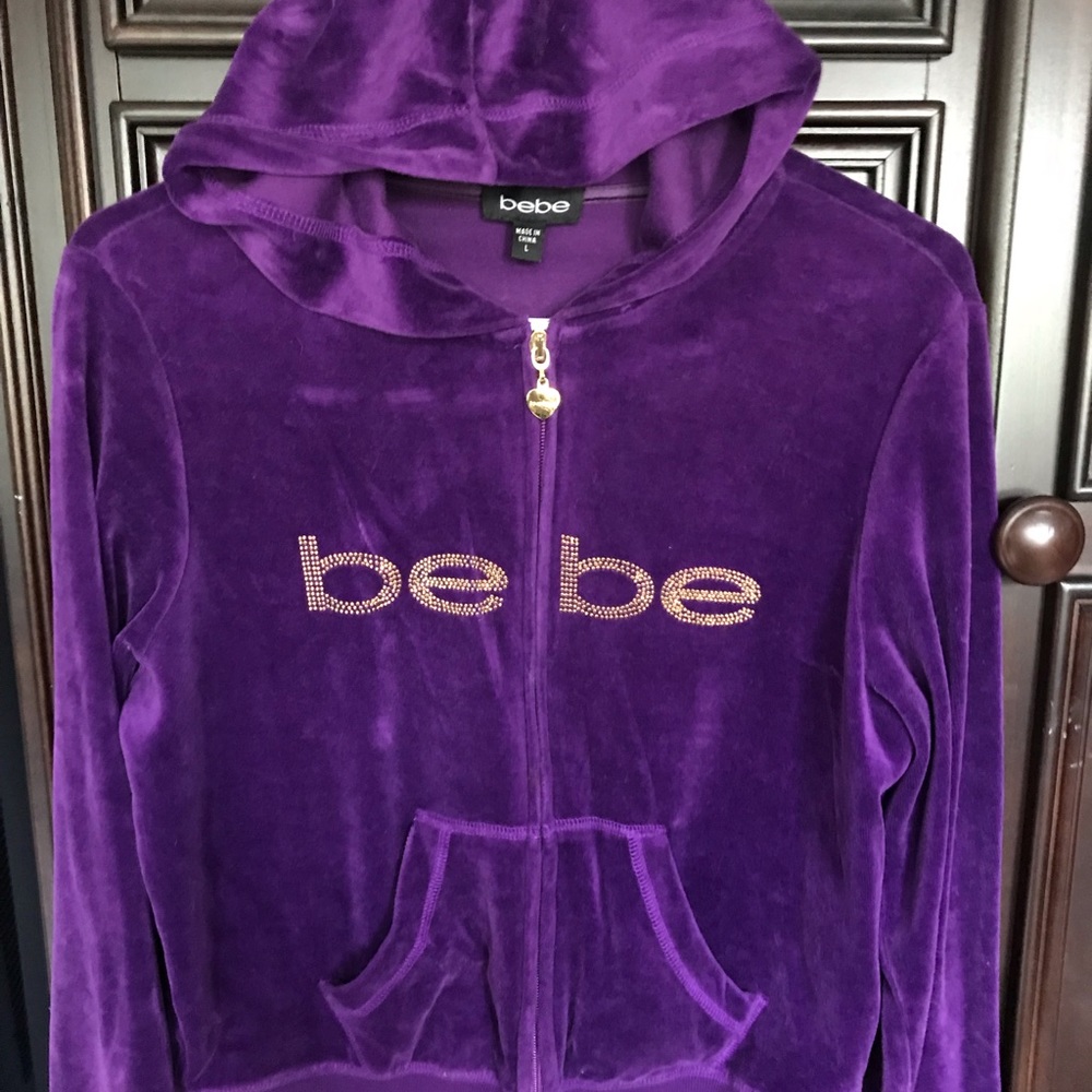 BEBE Velour Jacket with satin ribbon. Brand New.